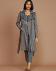 Megan Trench Coat Charcoal - Bhoomi