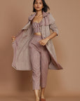 Megan Trench Coat Mauve - Bhoomi