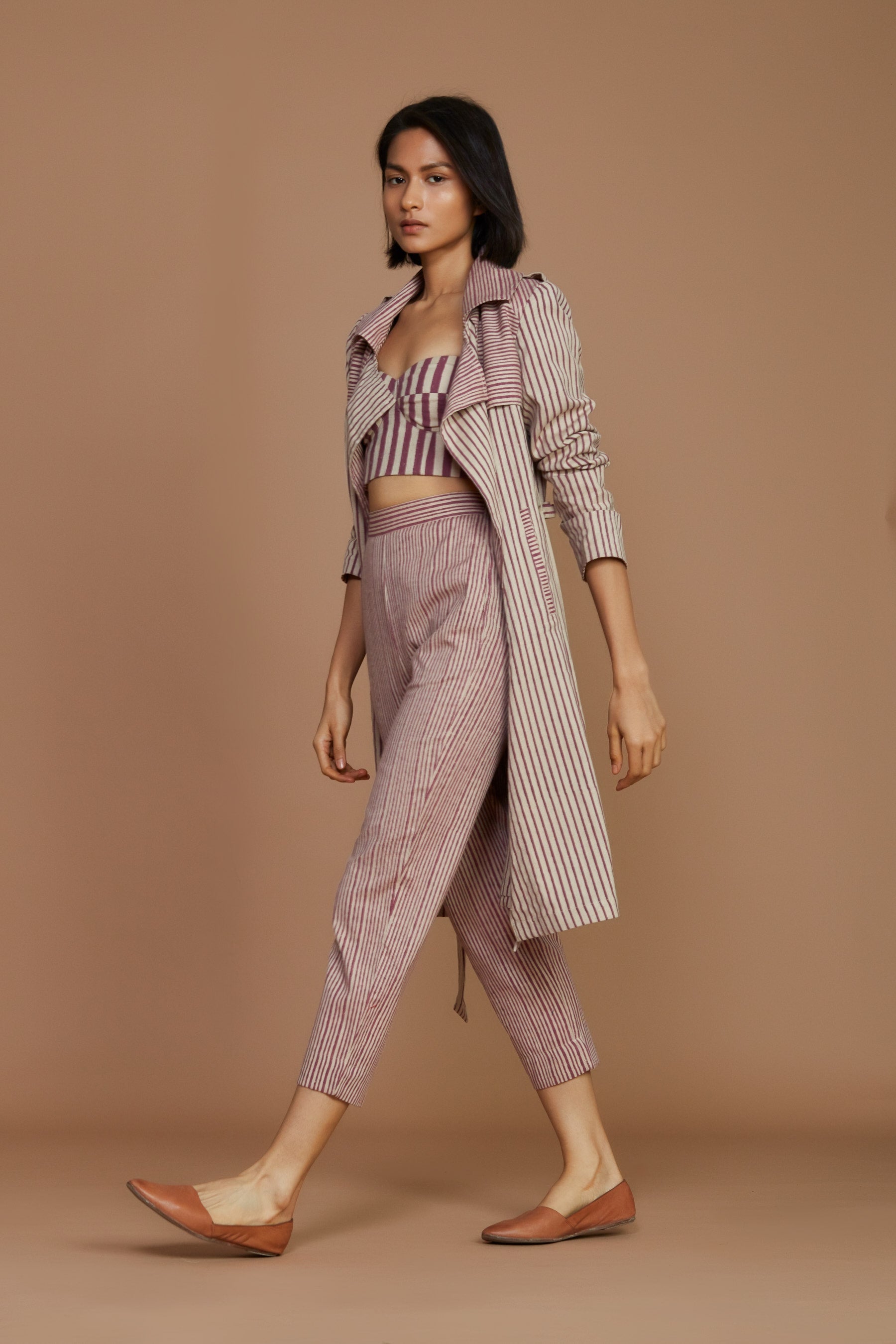 Megan Trench Coat Mauve - Bhoomi