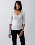 V Neck Rib Top - Bhoomi